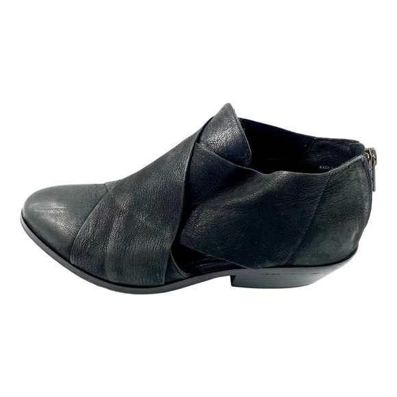 Eileen Fisher Black Cluster Crisscross Leather ankle boots 7.5 US steampunk boho - Picture 8 of 11